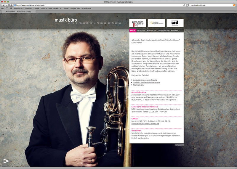Webseite Musikbüro Leipzig